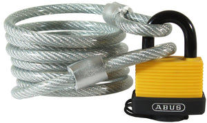 Abus 00067 6' Nylon-Coated Braided Steel Cable and Weatherproof Padlock Set Abus 67