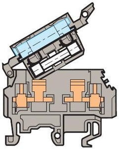 Entrelec 0115 661.21 Terminal Block, Fuse Holder, 8mm, Type: M 4/8.SFL, Gray Entrelec 0115 661.21
