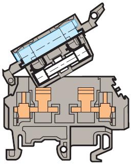 Entrelec 0115 661.21 Terminal Block, Fuse Holder, 8mm, Type: M 4/8.SFL, Gray Entrelec 0115 661.21