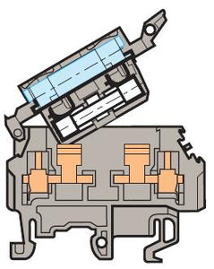 Entrelec 0115 663.23 Terminal Block, Fuse Holder, 8mm, Type: M 4/8.SFL, Gray Entrelec 0115 663.23