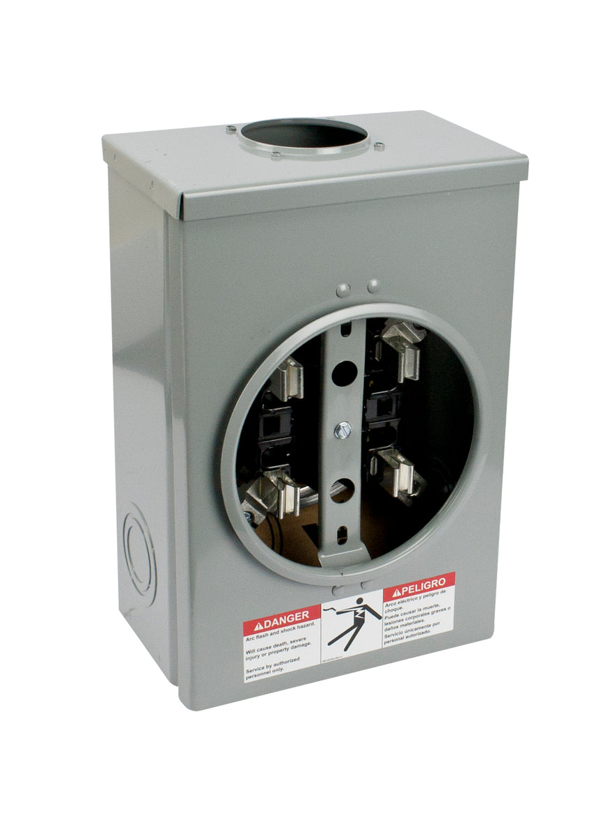 EATON B-Line 125 Amp Meter Socket – 4 Jaw 1PH, NEMA 3R Top Feed, 12x8x4-5/8 Inches
