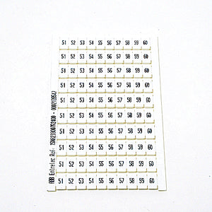 Entrelec 0233 007.24 RC610, Horizontal Marking Cards, Legend: 51 - 60 Entrelec 0233 007.24