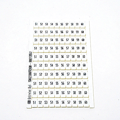 Entrelec 0233 007.24 RC610, Horizontal Marking Cards, Legend: 51 - 60 Entrelec 0233 007.24