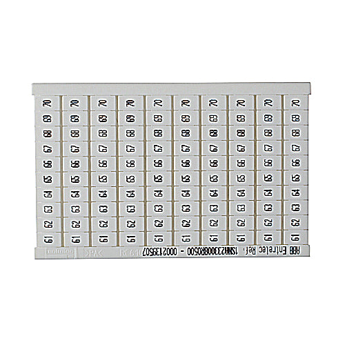 Entrelec 0233 008.05 RC610, Horizontal Marking Cards, Legend: 61 - 70 Entrelec 0233 008.05