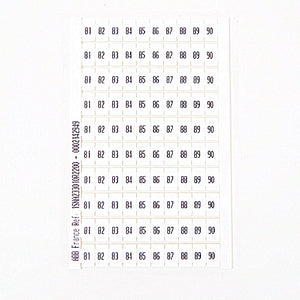 Entrelec 0233 010.22 RC610, Horizontal Marking Cards, Legend: 81 - 90 Entrelec 0233 010.22