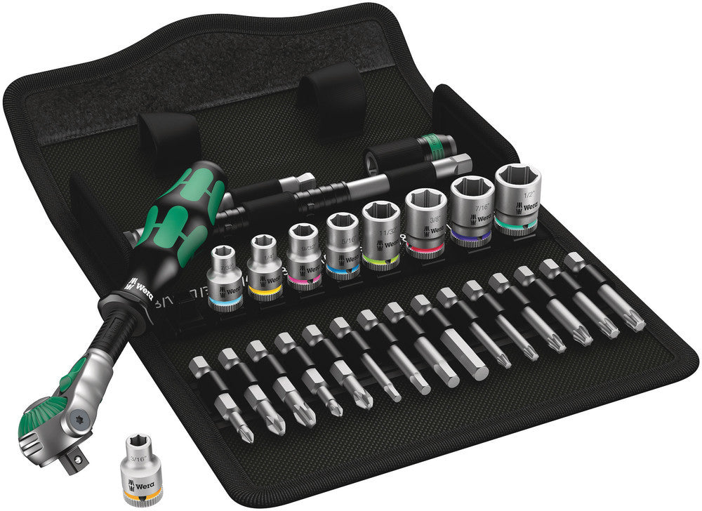 Wera Tools 05004019001 8100 SA 9 Zyklop Speed Ratchet Set, 1/4