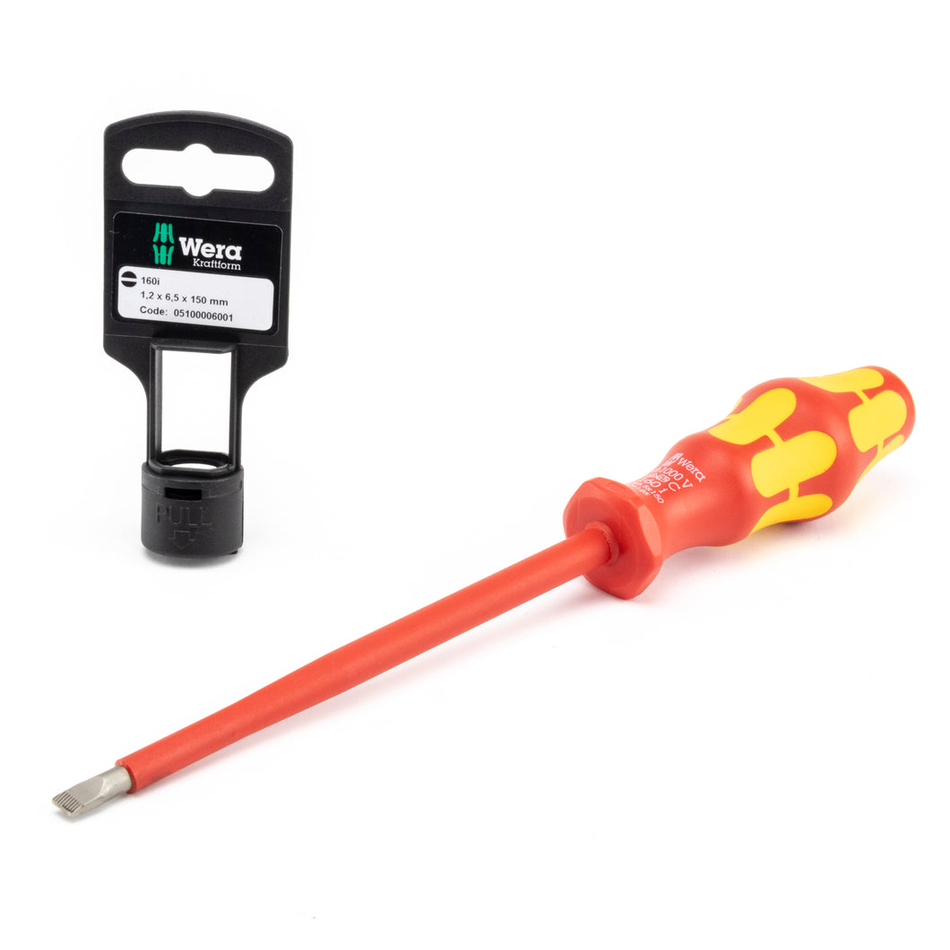 Wera Tools 05100006001 VDE Insulated Screwdriver, 1/4