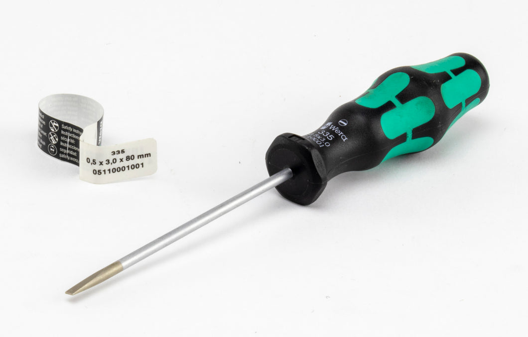 Wera Tools 05110001001 335 Screwdriver for slotted screws, 0.5 x 3.0 x 80 mm Wera Tools 5110001001