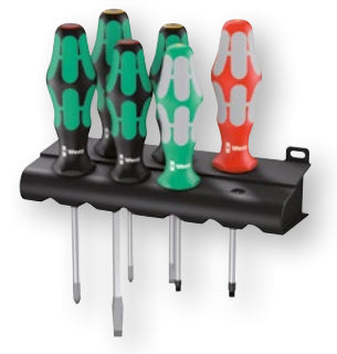 Wera Tools 05347778001 334/368/6 Screwdriver set + rack, 6 pieces Wera Tools 5347778001