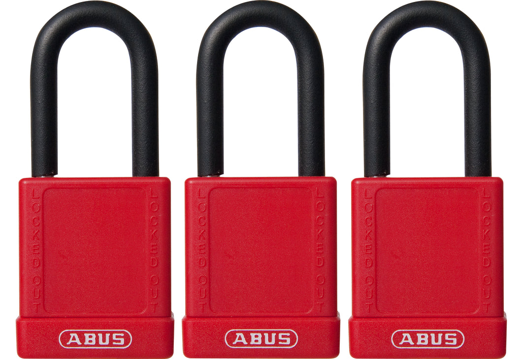 Abus 09818 Red Non-Conductive Lockout Padlock, 1/4