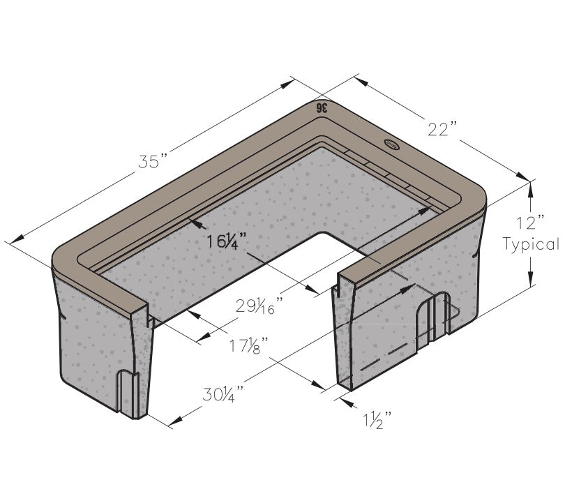 Oldcastle Precast 1000155 Rectangular Pull Box Box N36 Utility Oldcast