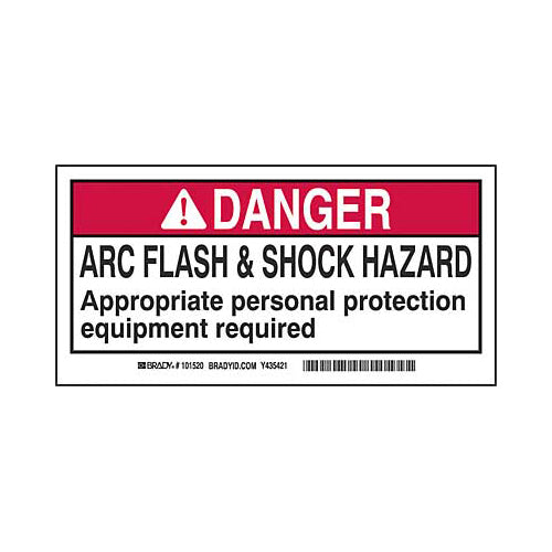 Brady 101520 Arc Flash/Shock Hazard Label Brady 101520