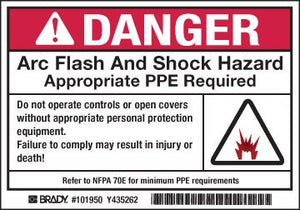 Brady 101951 Arc Flash/Shock Hazard Label Brady 101951