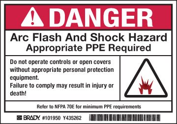 Brady 101951 Arc Flash/Shock Hazard Label Brady 101951