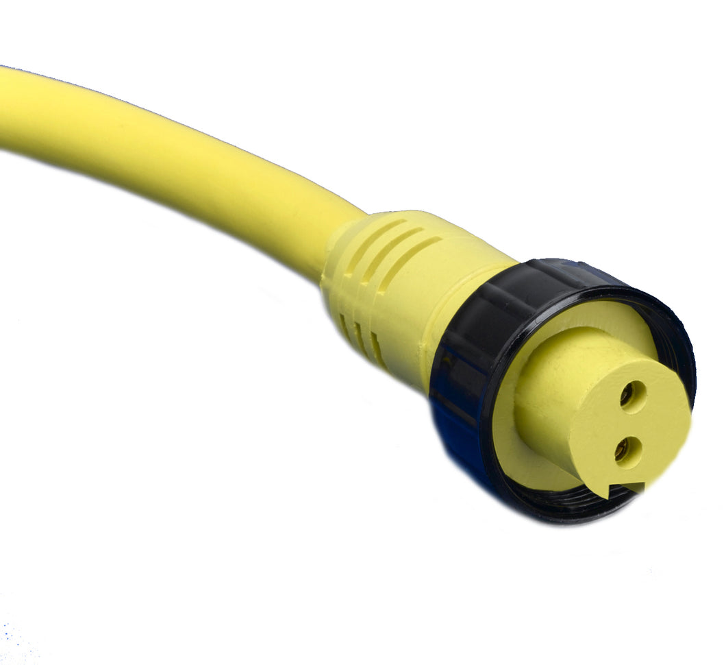 Woodhead 102000A01F120 Cordset, 2P, Mini-Change, Female, 13A, 600V AC/DC, 12', Yellow Woodhead 102000A01F120