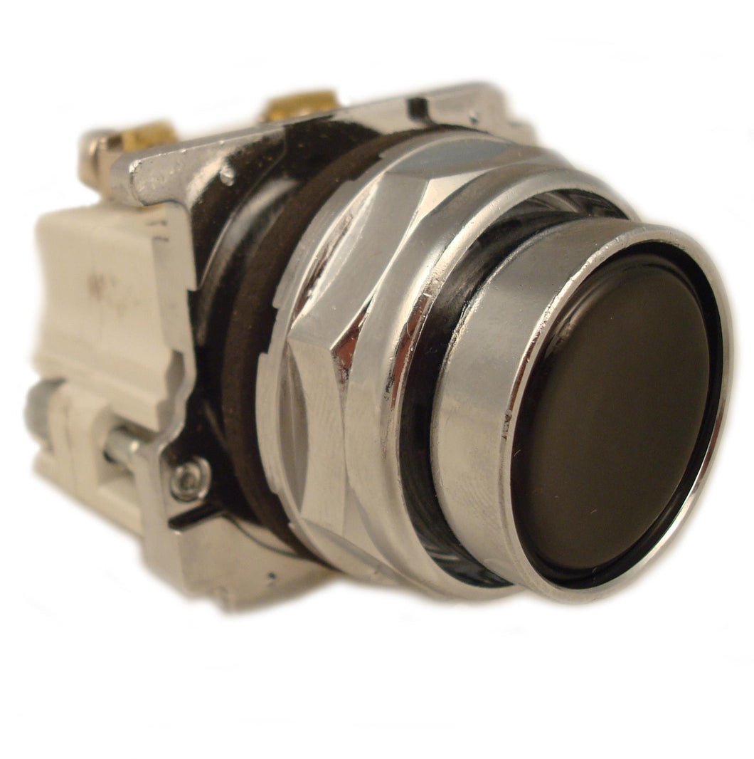 Eaton 10250T23B Push Button, 30mm, Assembled, Flush, Black, Momentary, 1NO Contact Eaton 10250T23B