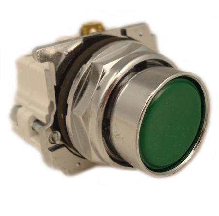 Eaton 10250T30G Push Button, Flush Green, 1NO/NC Momentary, 30mm, 600VAC Eaton 10250T30G