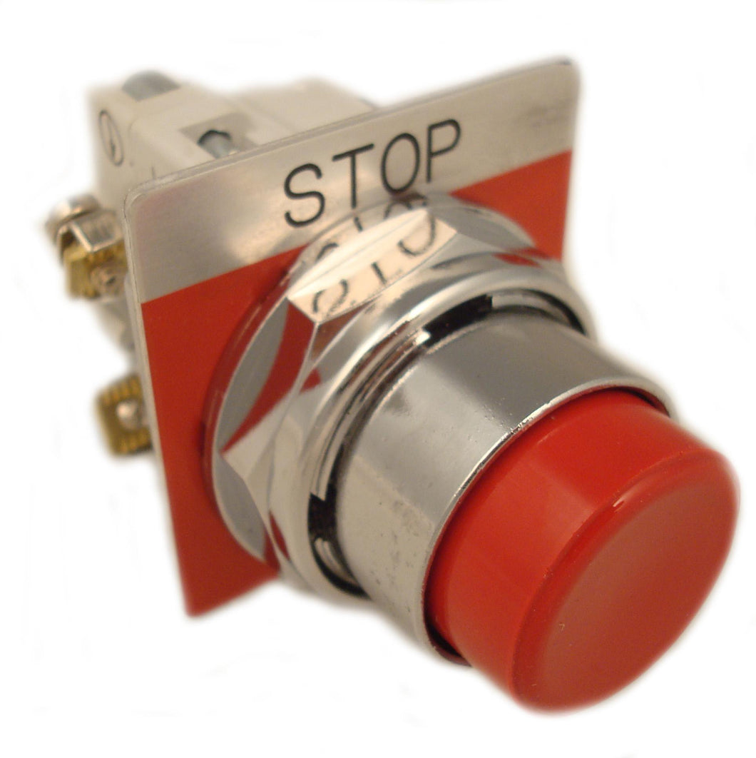 Eaton 10250T31R-POP Push Button, Extended Red, w/Legend Plate, 1NO/NC, Momentary Eaton 10250T31R-POP