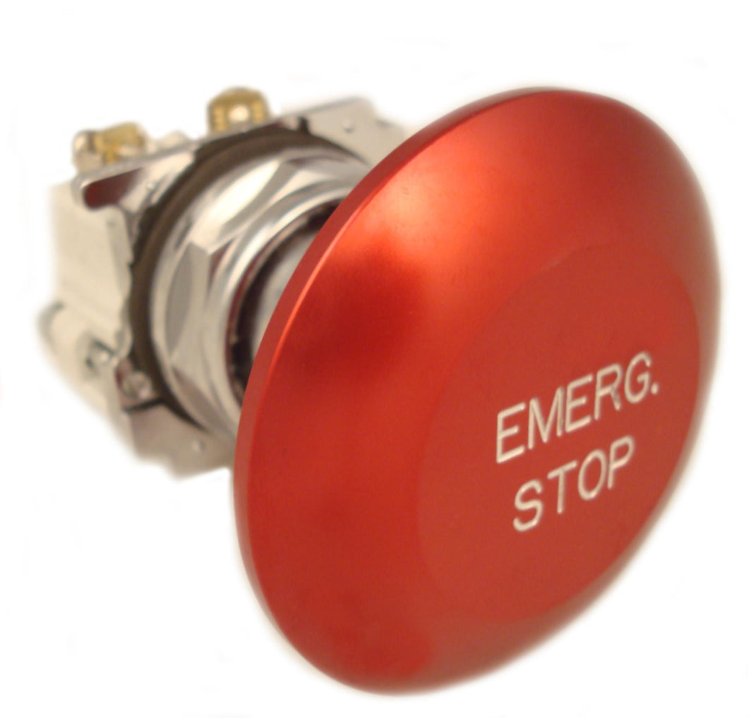 Eaton 10250T33-POP Push Button, Red, Jumbo Mushroom, Emergency Stop, w/Plate, 1NO/NC Eaton 10250T33-POP