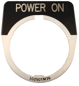 Eaton 10250TM80 30mm Legend Plate, Power On, Black Field Eaton 10250TM80