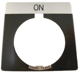 Eaton 10250TS25 30mm Legend Plate, On, Black Field Eaton 10250TS25