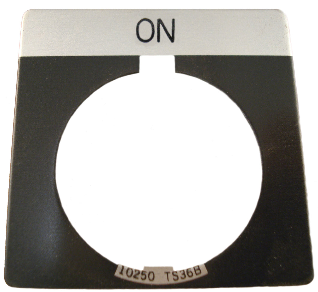 Eaton 10250TS25 30mm Legend Plate, On, Black Field Eaton 10250TS25