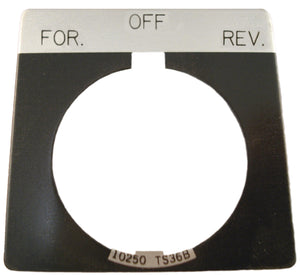 Eaton 10250TS50 30mm Legend Plate, Forward-Off-Reverse, Black Field  Eaton 10250TS50