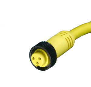 Woodhead 103000A01F120 Connection Cable, Single End , Yellow, Straight Female, 600V AC/DC Woodhead 103000A01F120