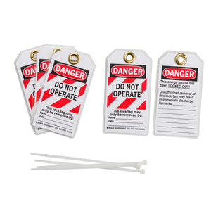 Brady 103541 5-1/2" x 3" "Do Not Operate" Lockout Tag - 5 per Pack Brady 103541