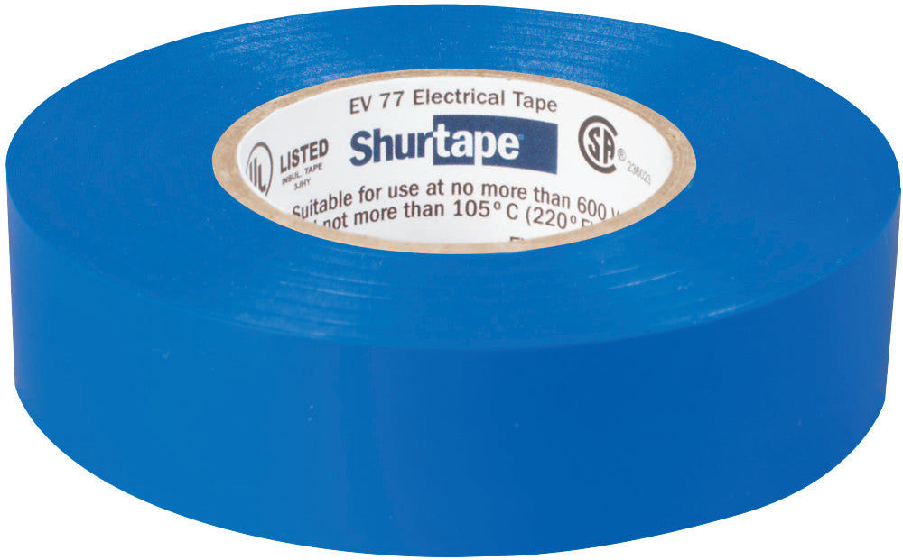 Shurtape 104842 Color Coding Electrical Tape, Vinyl, Blue, 3/4