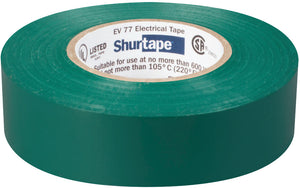 Shurtape 104843 Color Coding Electrical Tape, Vinyl, Green, 3/4" x 66' Shurtape 104843