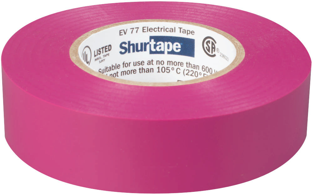 Shurtape 104846 Color Coding Electrical Tape, Vinyl, Violet, 3/4