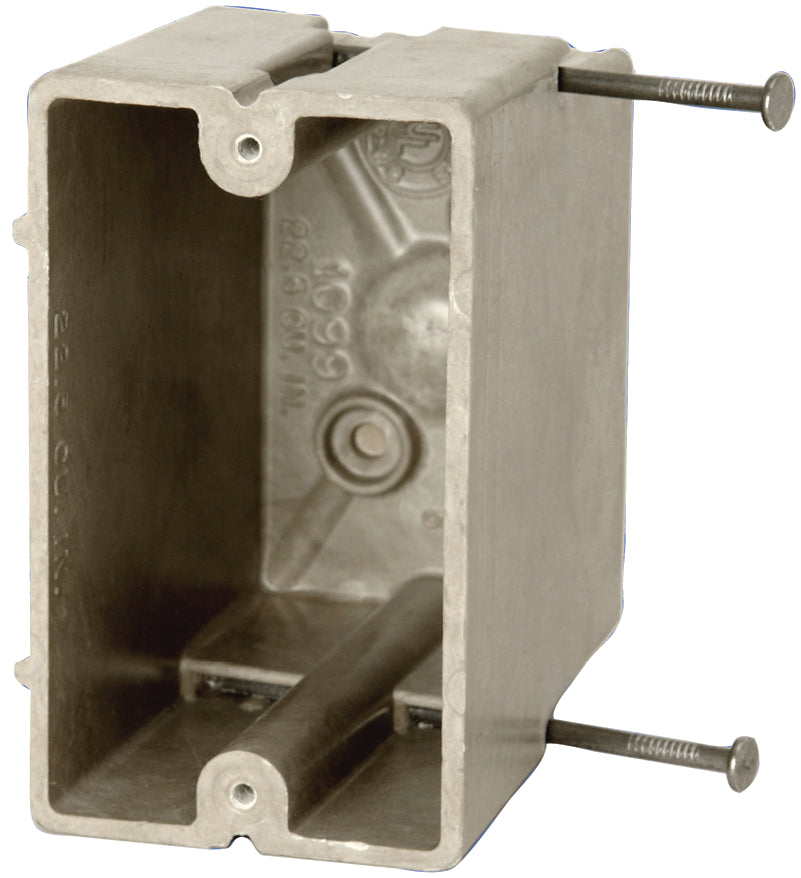 Allied Moulded 1099-N Switch/Outlet Box, 1-Gang, Depth: 3-9/16