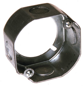 Hubbell-Raco 111 3-1/2" Octagon Box Extension Ring, 1-1/2" Deep, 1/2" Kos, Steel Hubbell-Raco 111