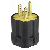 Leviton 113 15 Amp Plug, 125V, 5-15P, Rubber, Black, Residential Grade Leviton 113