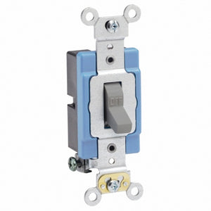 Leviton 1201-2GY Single-Pole Toggle Switch, 15A, 120/277V, Gray, Industrial Grade Leviton 1201-2GY