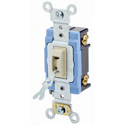 Leviton 1201-2IL Single-Pole Locking Switch, 15A, 120/277V, Ivory, Industrial Grade Leviton 1201-2IL