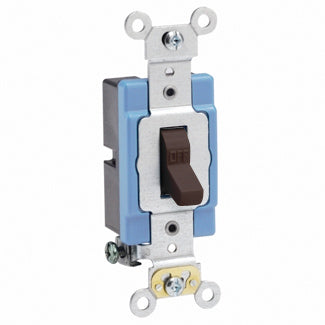 Leviton 1201-2 Single-Pole Toggle Switch, 15A, 120/277V, Brown, Industrial Grade Leviton 1201-2