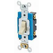 Leviton 1202-2I Double-Pole Toggle Switch, 15A, 120/277V, Ivory, Industrial Grade Leviton 1202-2I