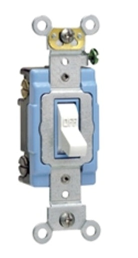 Leviton 1202-2W Double-Pole Toggle Switch, 15A, 120/277V, White, Industrial Grade Leviton 1202-2W