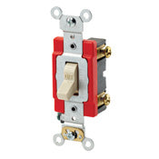 Leviton 1221-7LI Single-Pole Lighted Handle Switch, 20A, 277V, Ivory, LIT WHEN OFF Leviton 1221-7LI