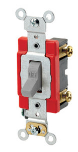 Leviton 1222-2GY Double-Pole Toggle Switch, 20A, 120/277V, Gray, Industrial Grade Leviton 1222-2GY
