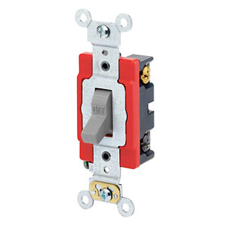 Leviton 1224-2GY 4-Way Toggle Switch, 20A, 120/277V, Gray, Industrial Grade Leviton 1224-2GY