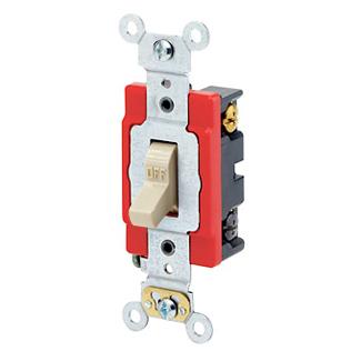 Leviton 1224-2I 4-Way Toggle Switch, 20A, 120/277V, Ivory, Industrial Grade Leviton 1224-2I