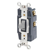 Leviton 1256-GY Momentary Switch, 1-Pole, Double Throw, Center OFF, 15A, Gray Leviton 1256-GY