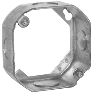 Hubbell-Raco 130 4" Octagon Box Extension Ring, 1-1/2" Deep, 1/2" & 3/4" KOs, Steel Hubbell-Raco 130
