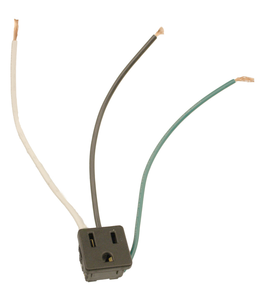 Leviton 1374-1 15 Amp Snap-In Receptacle, 125V, 5-15R, Black Leviton 1374-1