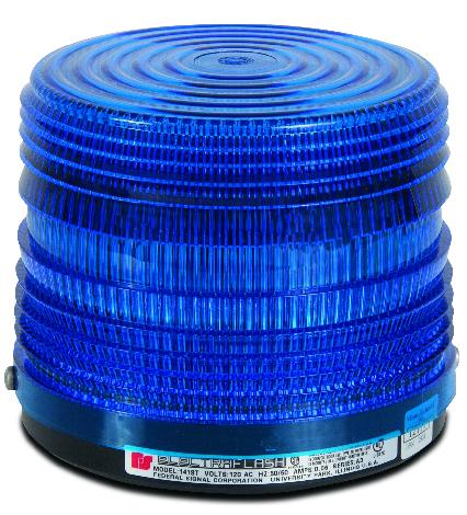 Federal Signal 141ST-120B Beacon, Strobe, Blue, Voltage: 120VAC Federal Signal 141ST-120B