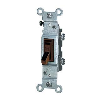 Leviton 1451-2 Single-Pole Toggle Switch, 15A, 120VAC, Brown, Residential Grade Leviton 1451-2