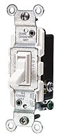 Leviton 1453-2W 3-Way Toggle Switch, 15A, 120VAC, White, Residential Grade Leviton 1453-2W
